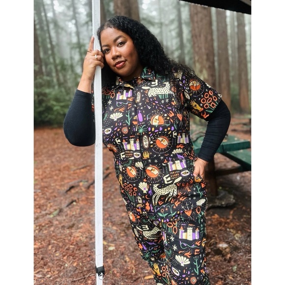 NWT Nooworks Twill Coveralls in Tarot Garden, sz S - Picture 5 of 10